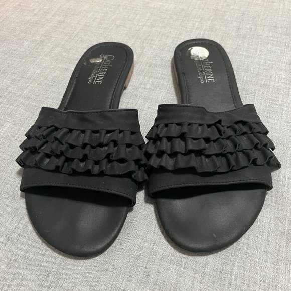 Catherine Malandrino peep toe slides Size 7.5 - Picture 4 of 6